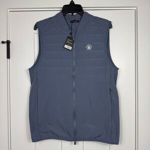 NWT Asher Summit 2 Way Full Zip Disrupt The Mundane Golf Vest Flint Mens Small